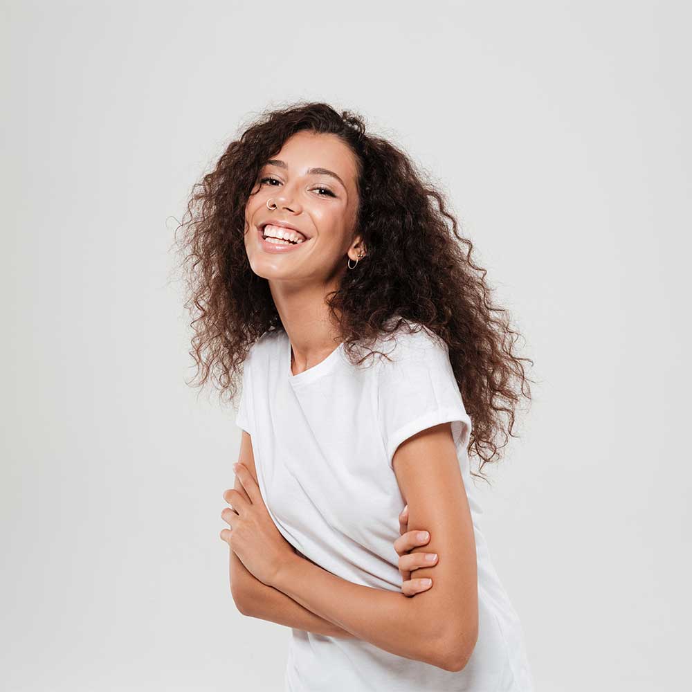 Woman happy with her tax refund made with us.